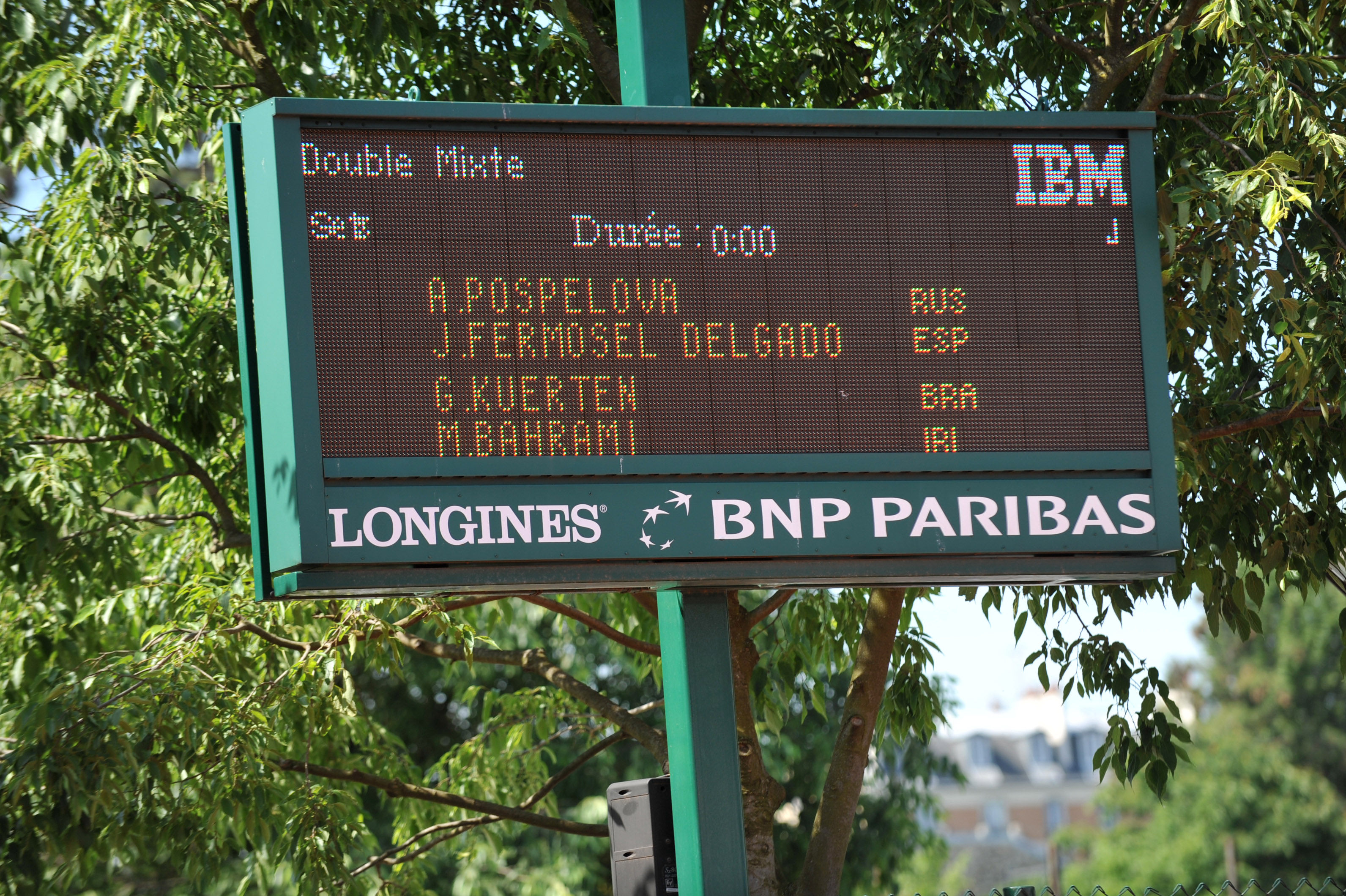 Roland Garros scoreboard: J. Fermosell Delgado vs G. Kuerten / M. Bahrami